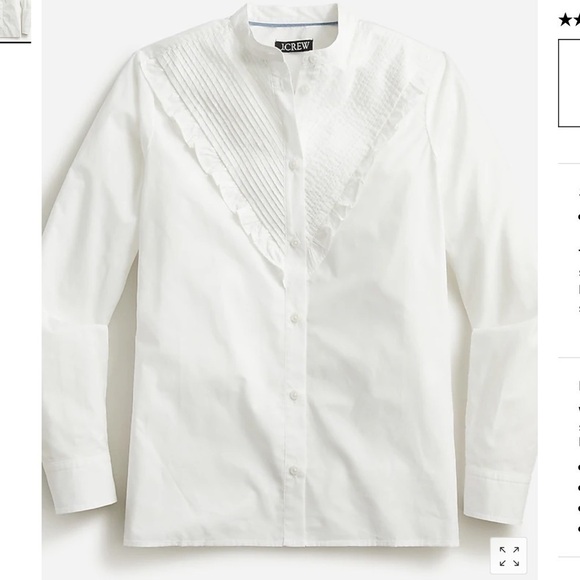 New J Crew Ruffle-trim cotton poplin button-up
Item BN376 - Picture 1 of 2